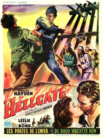 Hellgate, Sterling Hayden, Joan Leslie, Ward Bond, Jim Arness, Marshall Bradford, Peter Coe, Dick Paxton, John Pickard, Pat Coleman, Bob Wilke