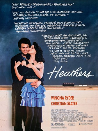 Heathers, Winona Ryder, Christian Slater, Kim Walker, Penelope Milford, Glenn Shadix, Lance Fenton, Patrick Labyorteaux, Jeremy Applegate, Jon Matthews, Carrie Lynn